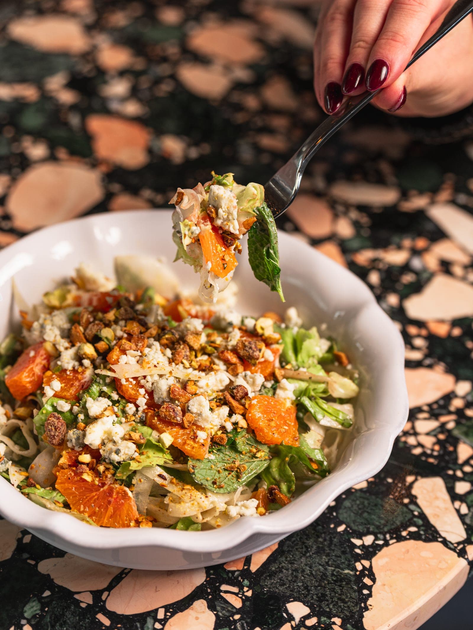 Escarole and shaved fennel salad with citrus and ricotta salata