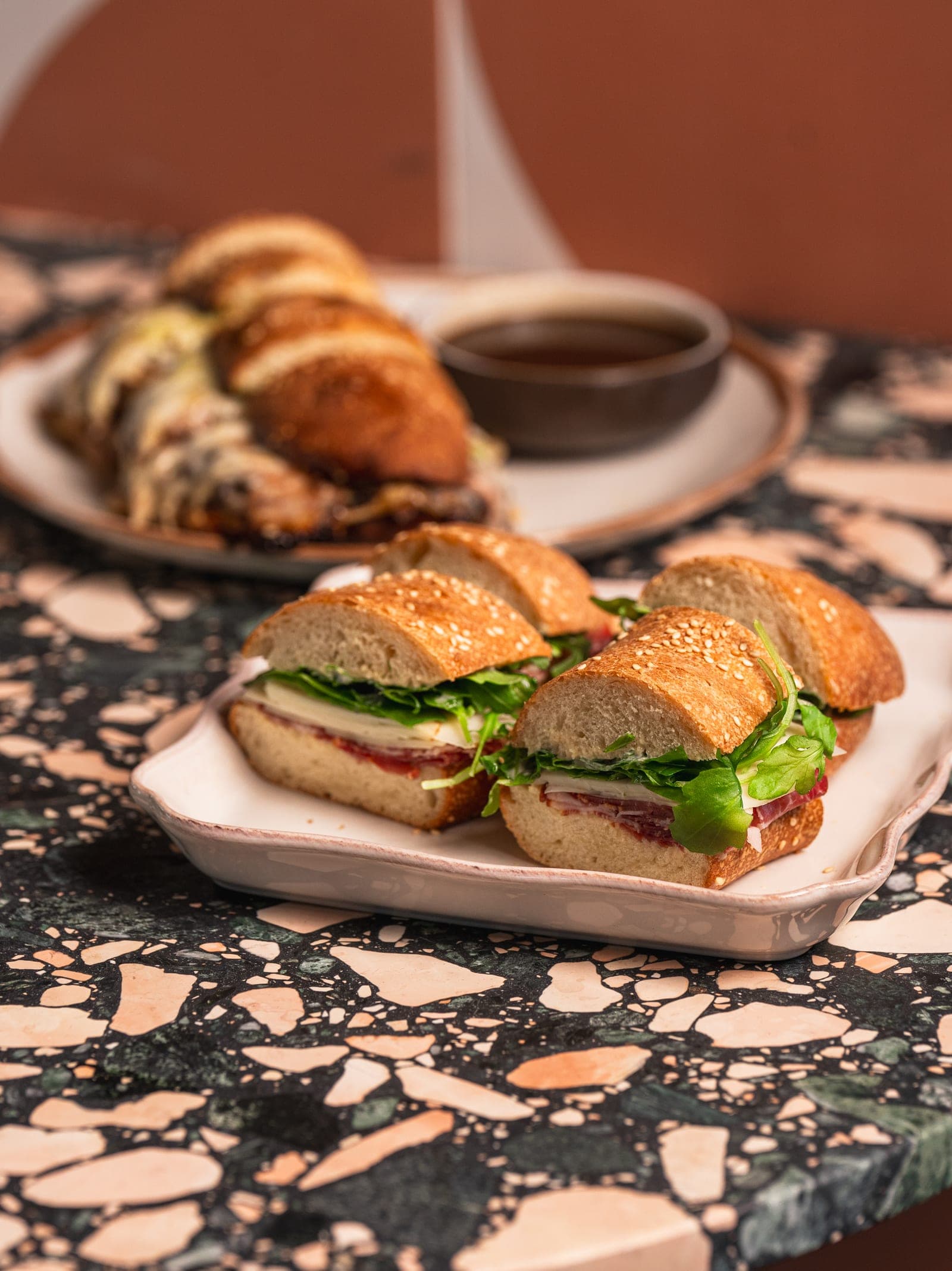Sandwiches and dishes for the table at Barchino